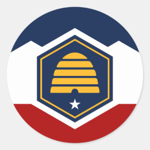 Sticker with Flag of Utah, USA