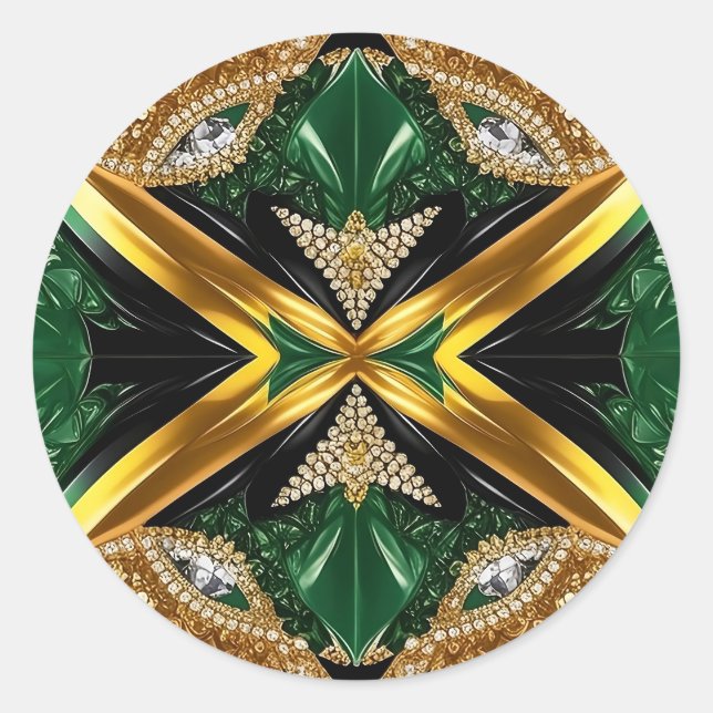 Sticker with Jamaican Colours Design (Front)