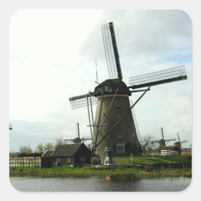 Sticker With Picture of Dutch Windmill (Front)