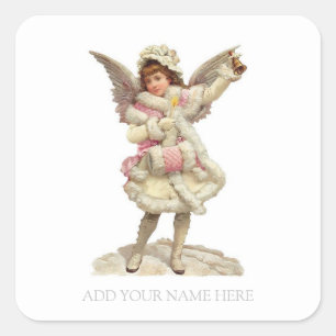STICKER WITH VINTAGE CHRISTMAS ANGELS