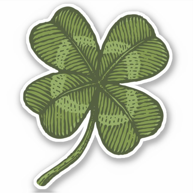 Sticker with vintage lucky clover (Front)