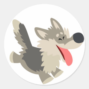 Sticker Wolf Cartoon Frolicsome