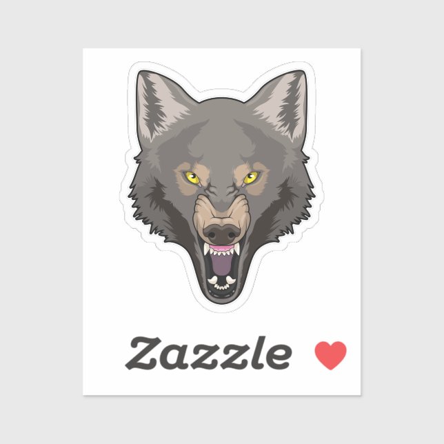 Sticker Wolf en colère (Feuille)