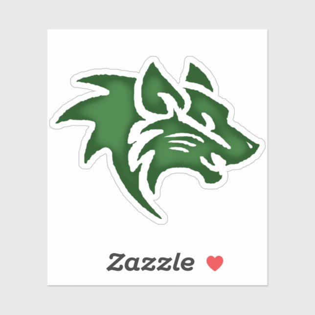 Sticker Wolf Head Digital Art - Hand-Drawn - One-Of-A-Kind (Feuille)