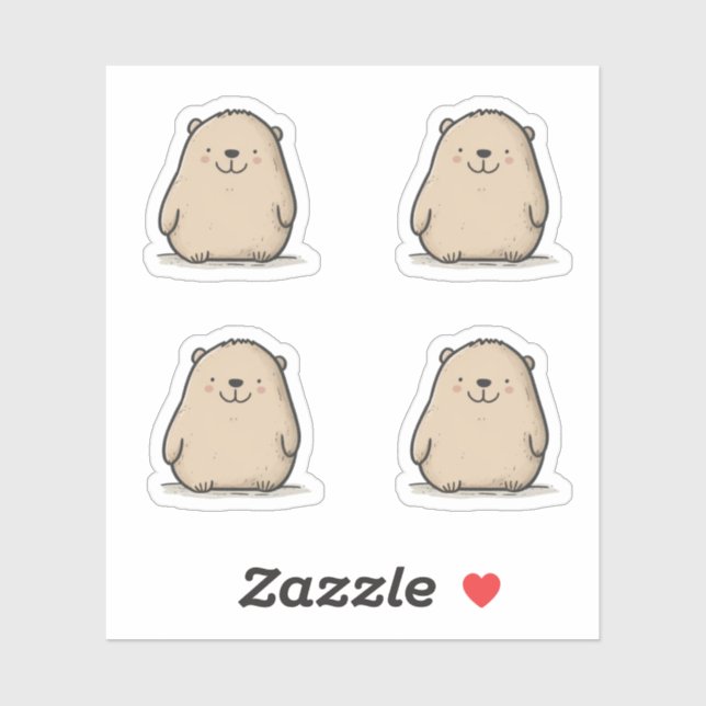 Sticker Wombat Aquarelle Cute (Feuille)