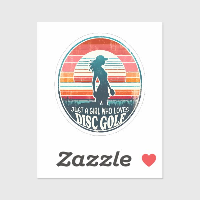Sticker Womens Disk Golf - Frisbee Golf Femme (Feuille)