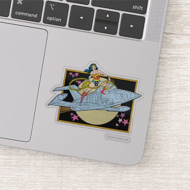 Sticker Wonder Woman avec Jet (Détail)