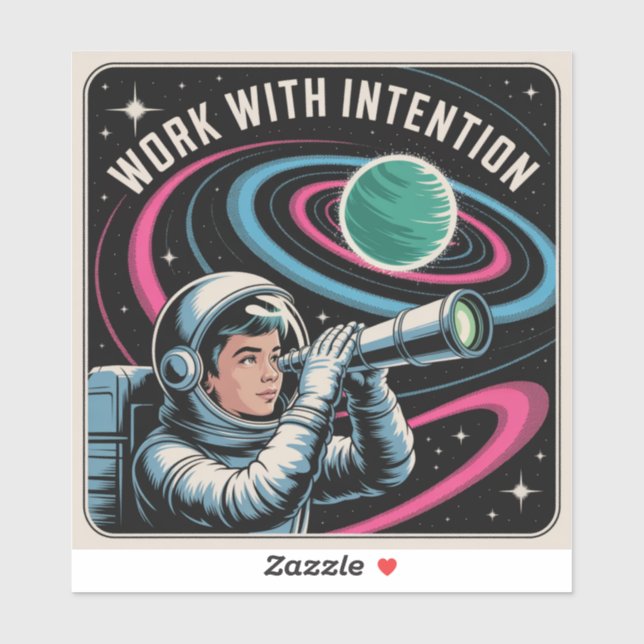 Sticker Work With Intention (Feuille)