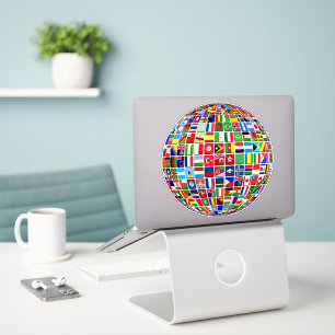 Sticker World Flags Globe, International,