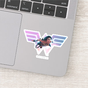 Sticker WW84   Wonder Woman Flying Lo Fi Pastel Graphic