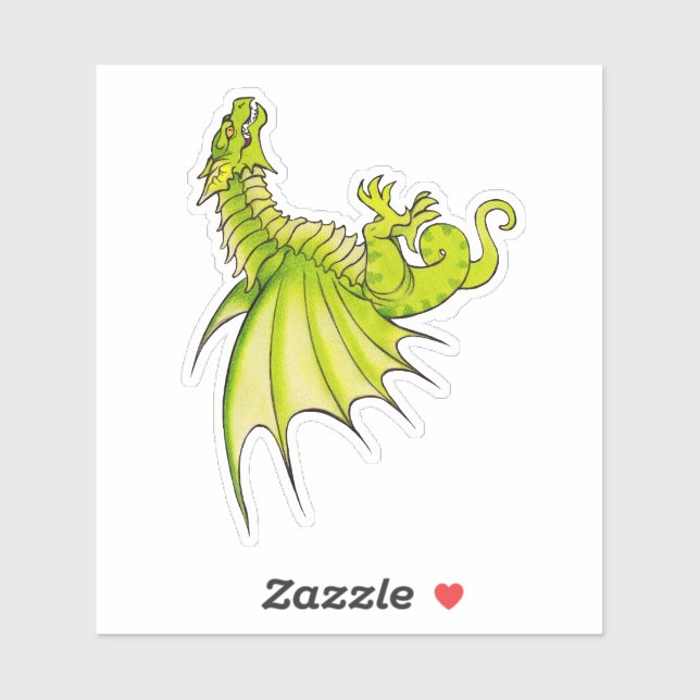 Sticker Wyvern médiéval de Chartreuse (Feuille)