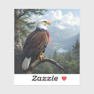 Sticker Yeux du ciel – Portrait carré d'aigle majestueux