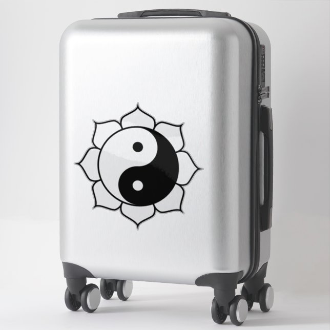 Sticker Yin Yang Lotus transparent (Sur valise)