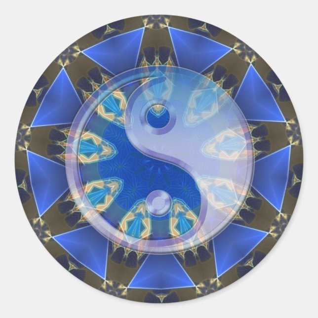Sticker Yin Yang Serpent Circle Mandala (Devant)