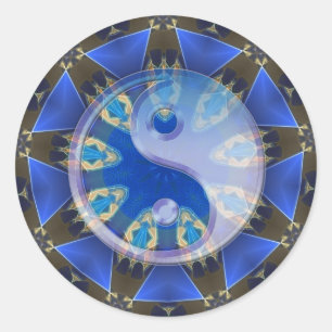 Sticker Yin Yang Serpent Circle Mandala