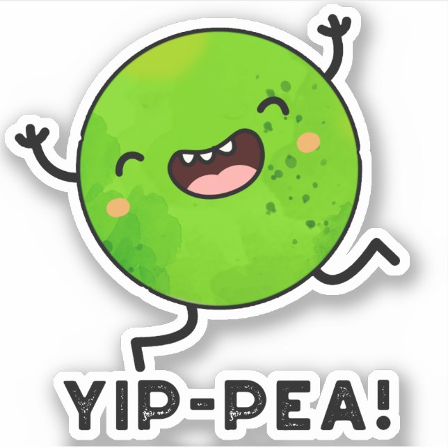 Sticker Yip-pea Happy Pea Pun (Devant)