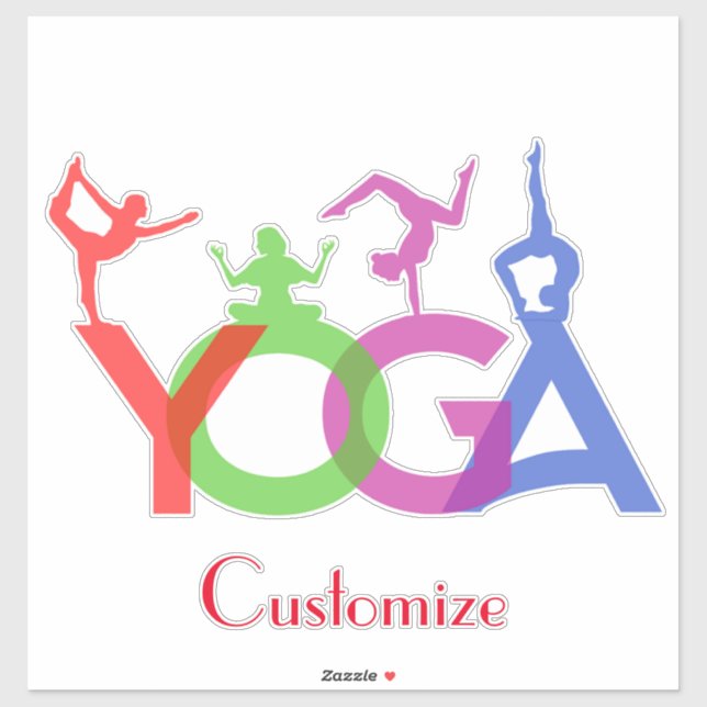 Sticker Yoga Poses Silhouettes Thunder_Cove (Feuille)