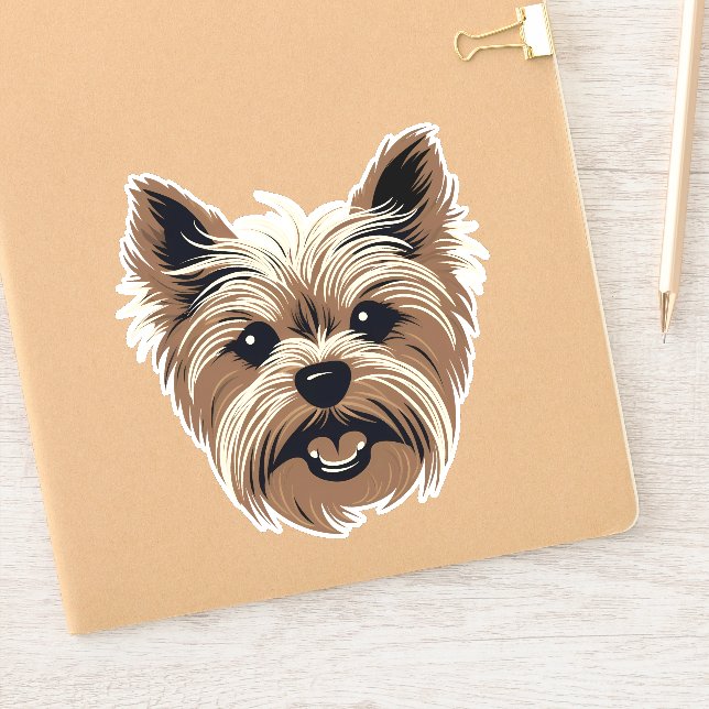 Sticker Yorkshire Terrier mignon Chien Yorkie Visage Conto (Carnet)