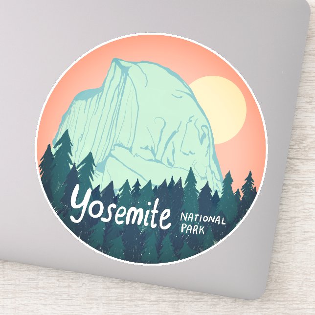 Sticker Yosemite National Park Calif Camping Voyage Turquo (Détail)