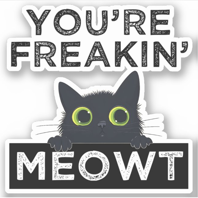 Sticker You're Freakin' Meowt (Devant)