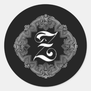 Sticker Z Goth Initial Élégant