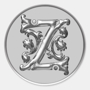 Sticker Z rond initial en argent