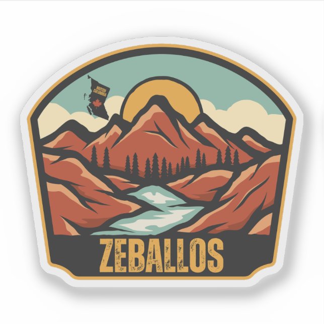 Sticker Zeballos, British Columbia (Devant)