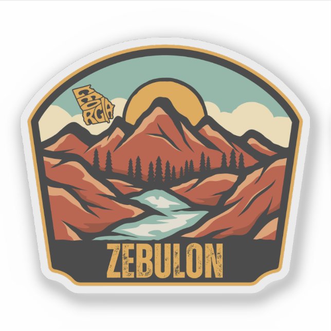 Sticker Zebulon, Géorgie (Devant)