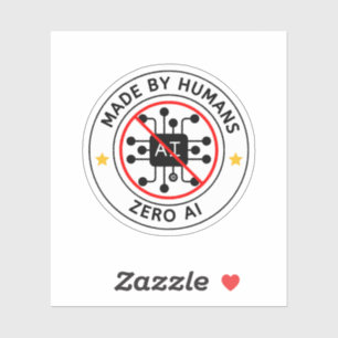 Sticker Zéro IA 100% Contenu humain