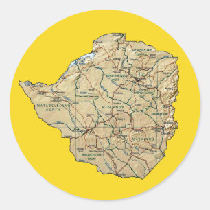Sticker Zimbabwe Map