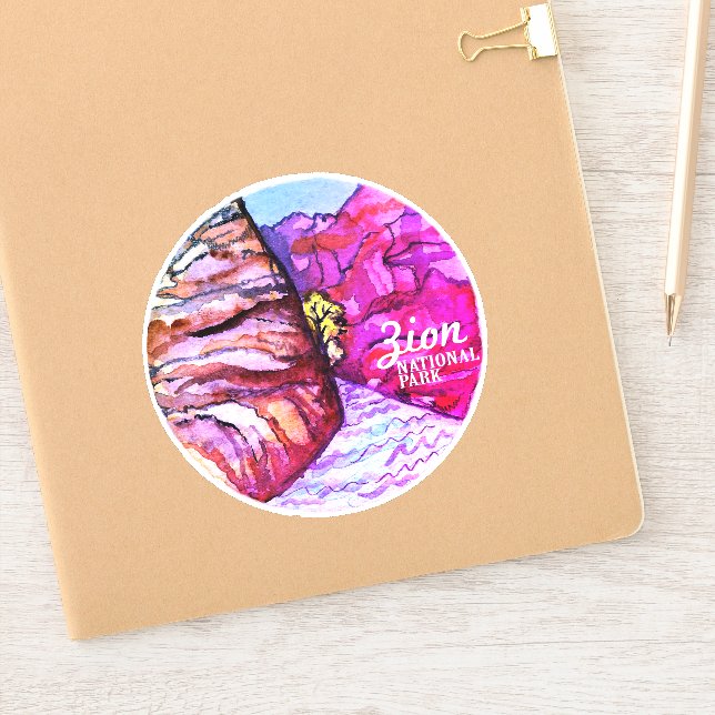 Sticker Zion National Park Utah Narrows Watercolor (Carnet)