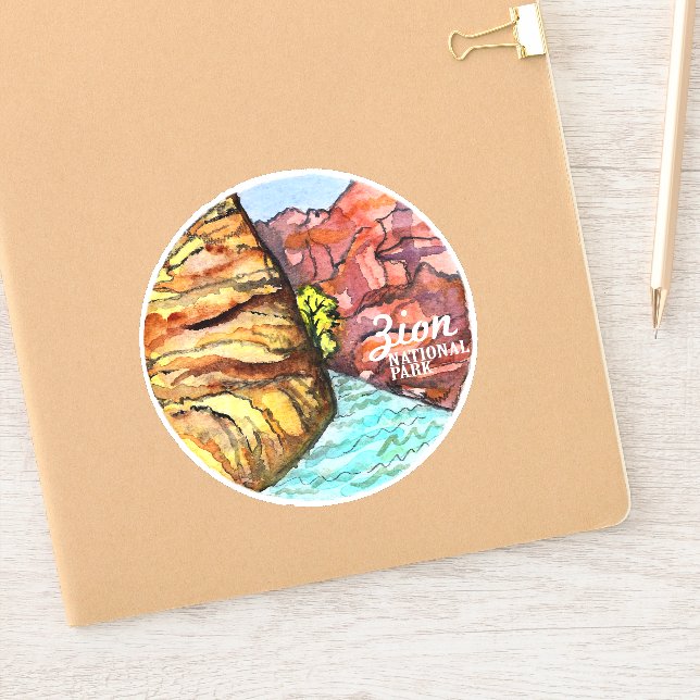 Sticker Zion National Park Utah Watercolor (Carnet)