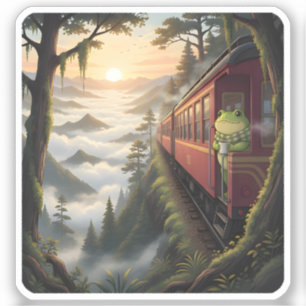 Sticker Zochi regarde le lever du soleil dans la forêt d'A