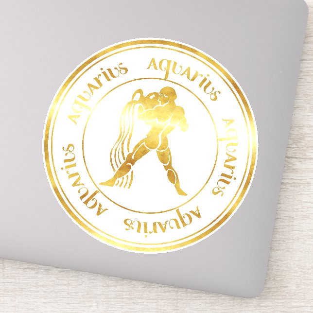 Sticker Zodiac : Huile d'or Aquarius (Look) Seal (Détail)
