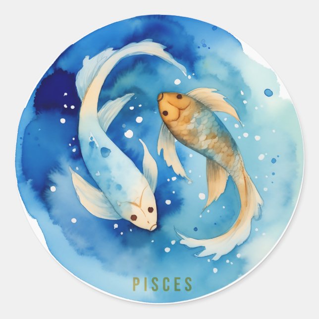 Sticker Zodiac Pisces Watercolor (Devant)