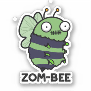 Sticker Zom-bee Drôle Halloween Zombie Bee Pun