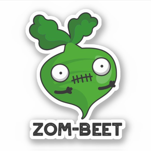 Sticker Zom-beet drôle Halloween Zombie Beet Pun (Devant)
