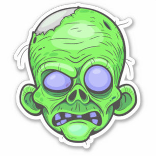 Sticker Zombie Head Illustration Art