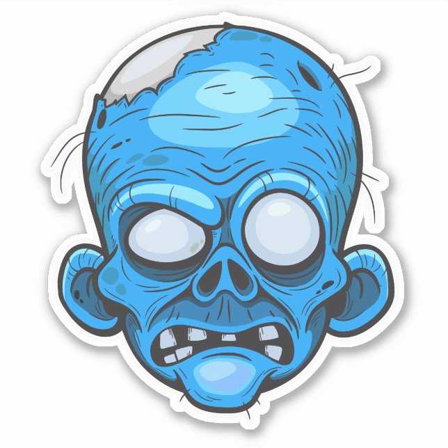 Sticker Zombie Head Illustration Art (Devant)