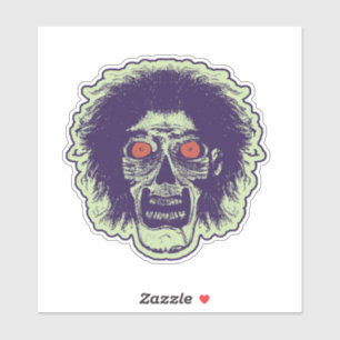 Sticker Zombie Orange Eyes Green