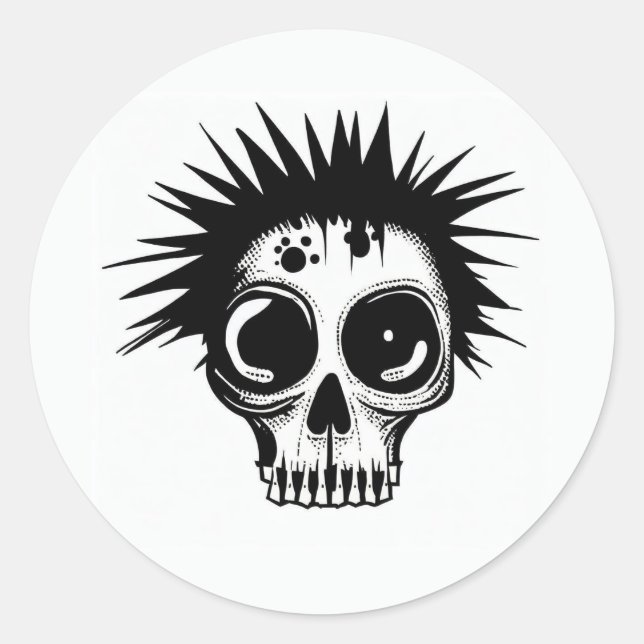 Sticker 'ZOMBIE PUNK SKULL' (Devant)