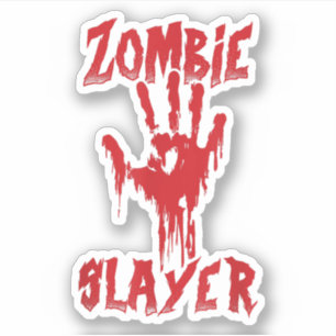 Sticker Zombie Slayer sanglant chasse main Zombies Hallowe