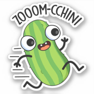 Sticker Zoom-cchini Funny Zucchini Pun