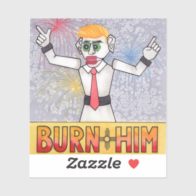 Sticker Zozobra Vieux Homme Gloom Père Noël Fe, NM Traditi (Feuille)