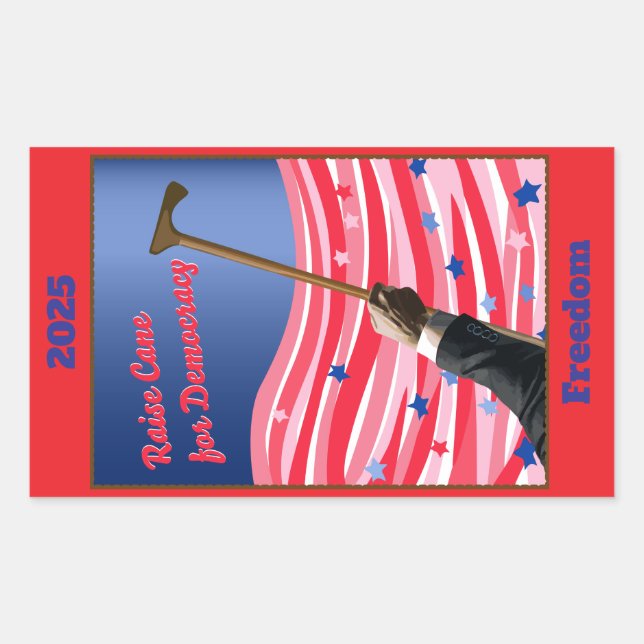 StickerRaise Cane Democracy Sticker (Front)