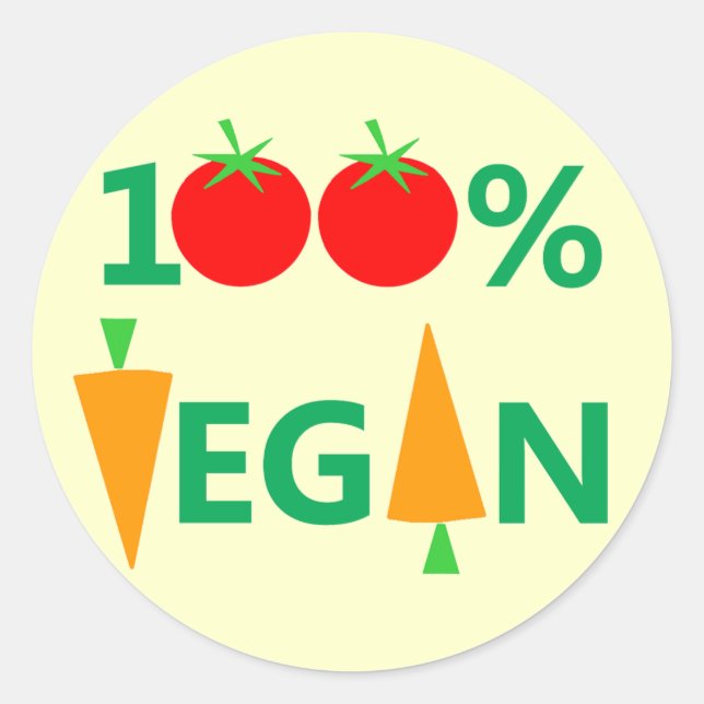 Stickers 100% Végétalien Witty Pour Activistes Vég (Devant)