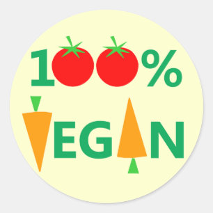 Stickers 100% Végétalien Witty Pour Activistes Vég