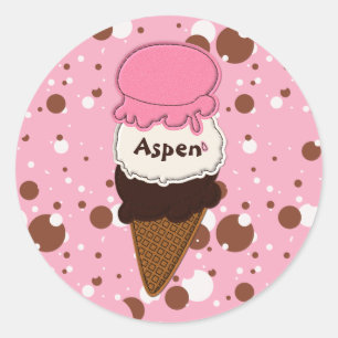 STICKERS 1 ROND Napolitains À Cône Étiqueté
