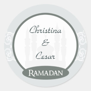 Stickers 20 - 1,5 po Favor bleu doux Ramadan islam