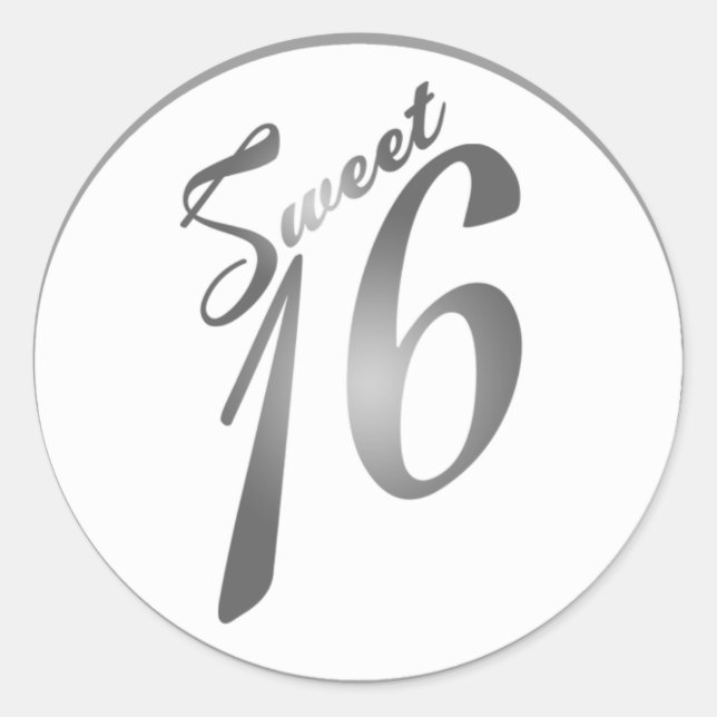 Stickers 20 - 1,5 po Favor Sweet 16 Silver White (Devant)